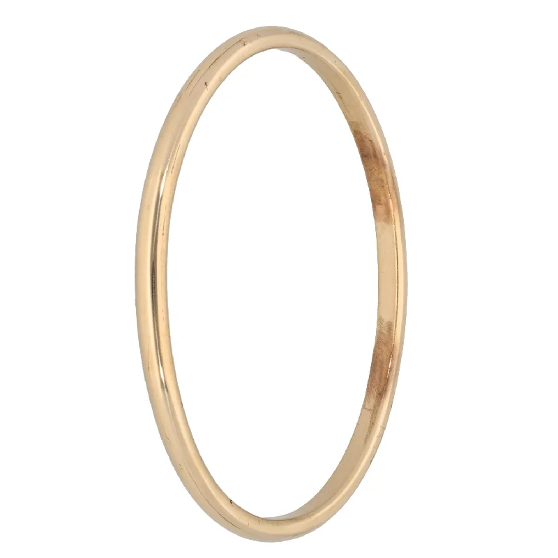 Classic Gold Bangles with Engraved Initials-9ct Gold Plain Bangle