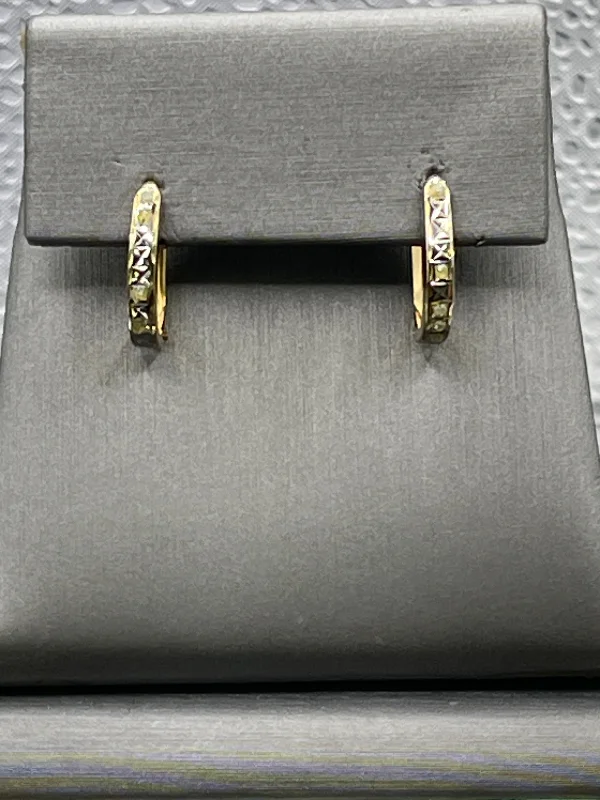 Big Dangle Earrings for Parties-Ladies 14 Karat Solid Yellow Gold Diamond Earrings