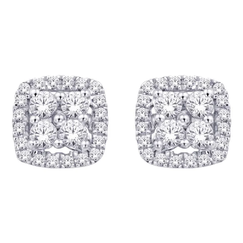 Chic Stud Earrings for Women-14K White Gold 1/5 Ct.Tw.Diamond Stud Earrings