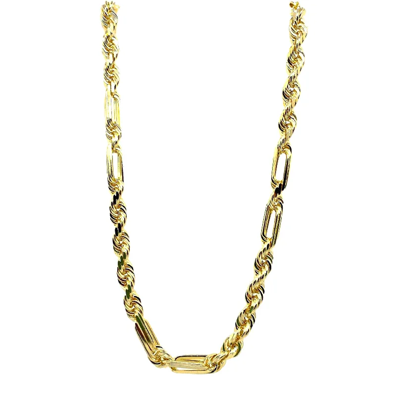 Custom Gold Necklace with Initials-[Solid] Milano Link Chain (14K)