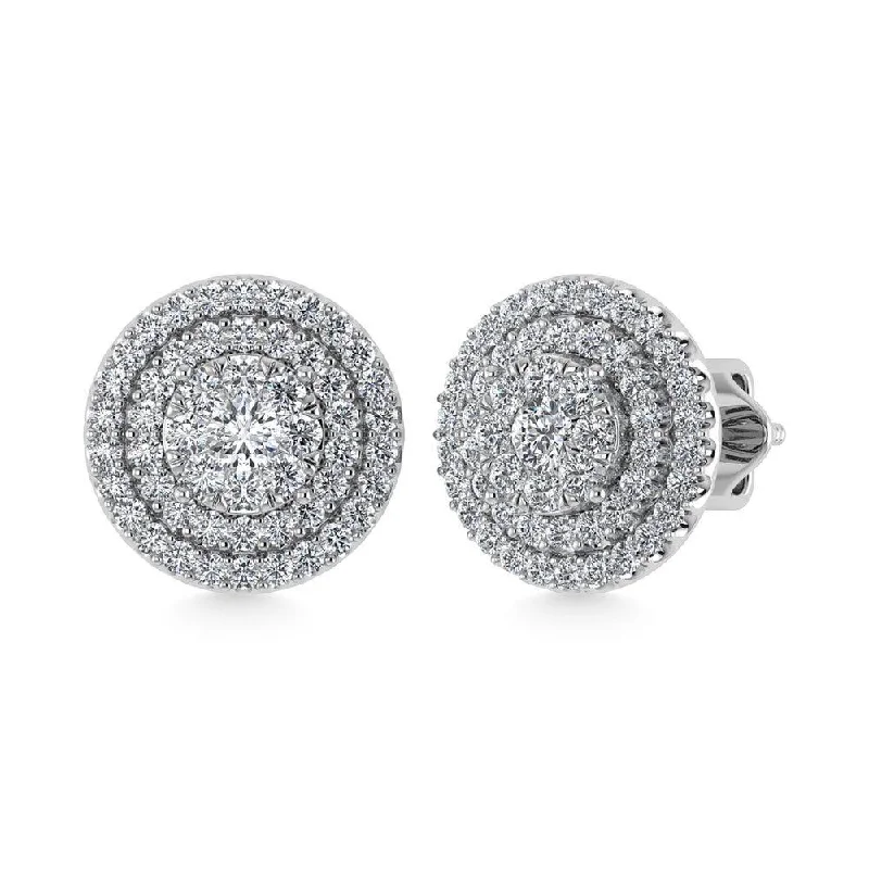 Colorful Acrylic Earrings for Women-Diamond 7/8 Ct.Tw. Fashion Earrings in 10K White Gold