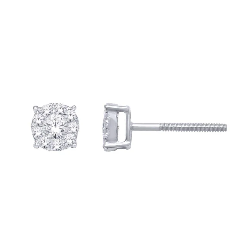 Luxury Drop Earrings-14K White Gold 1 1/2 Ct.Tw. Diamond Fashion Earrings