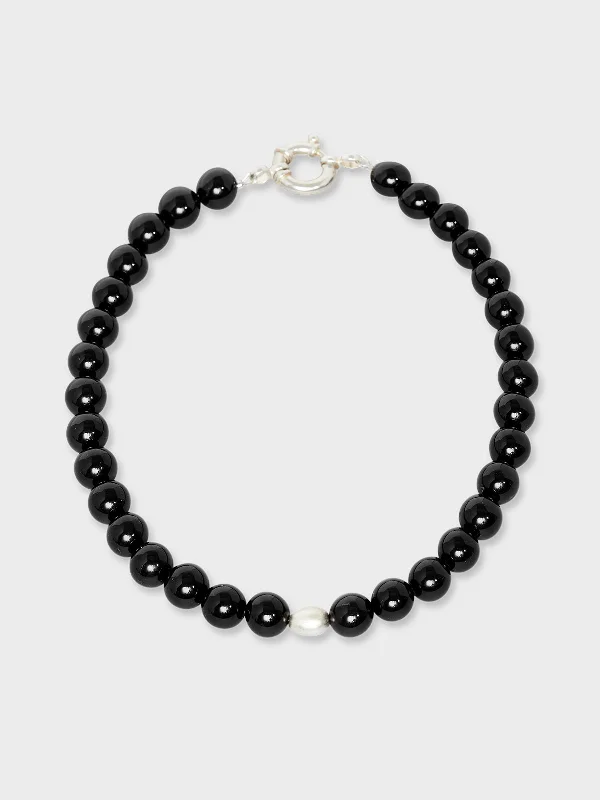 Bold Gold Necklace for Evening Wear-Lulu Onyx Necklace