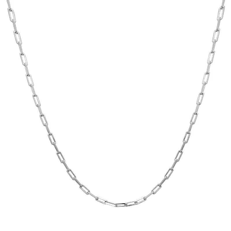 Designer Gold Necklace with Diamonds-Open Cable Chain (Silver)