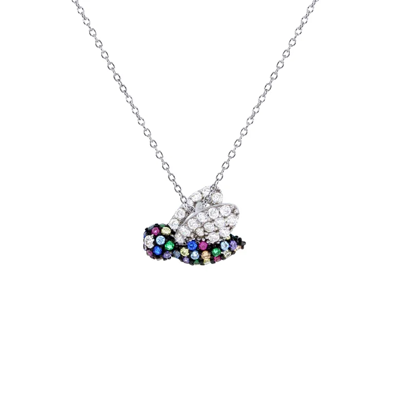 Designer Gold Necklace for Bridesmaids-Multi-Color Bee Necklace (Silver)