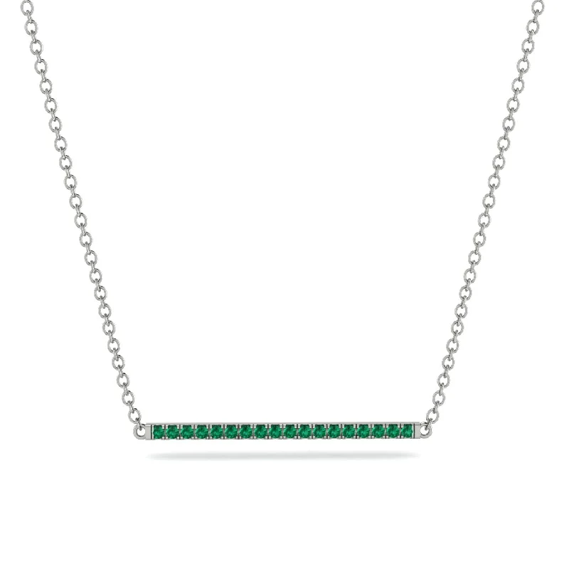 Elegant Layered Necklace with Charms-Long Line Emerald Necklace - Giselle No. 6