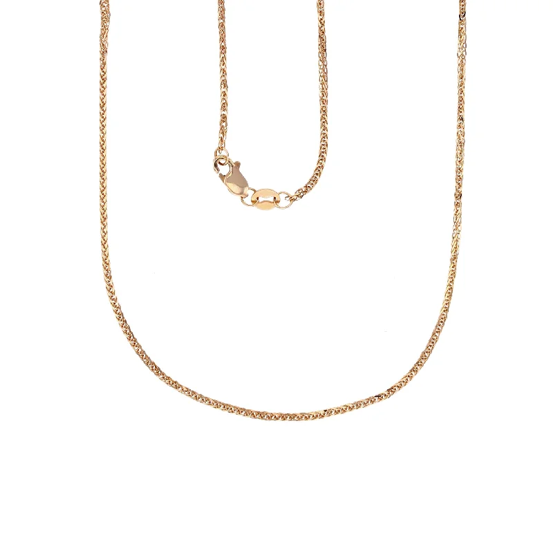 Handmade Silver Necklace with Gemstones-Rose Spiga Chain (14K)