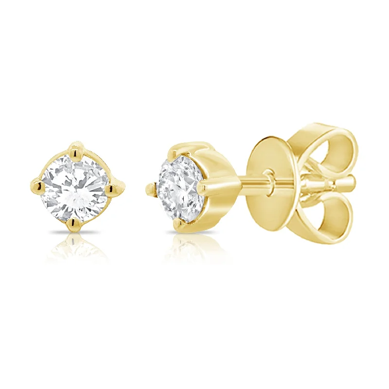 Small Diamond Earrings for Daily Wear-Classic Diamond Solitaire Studs