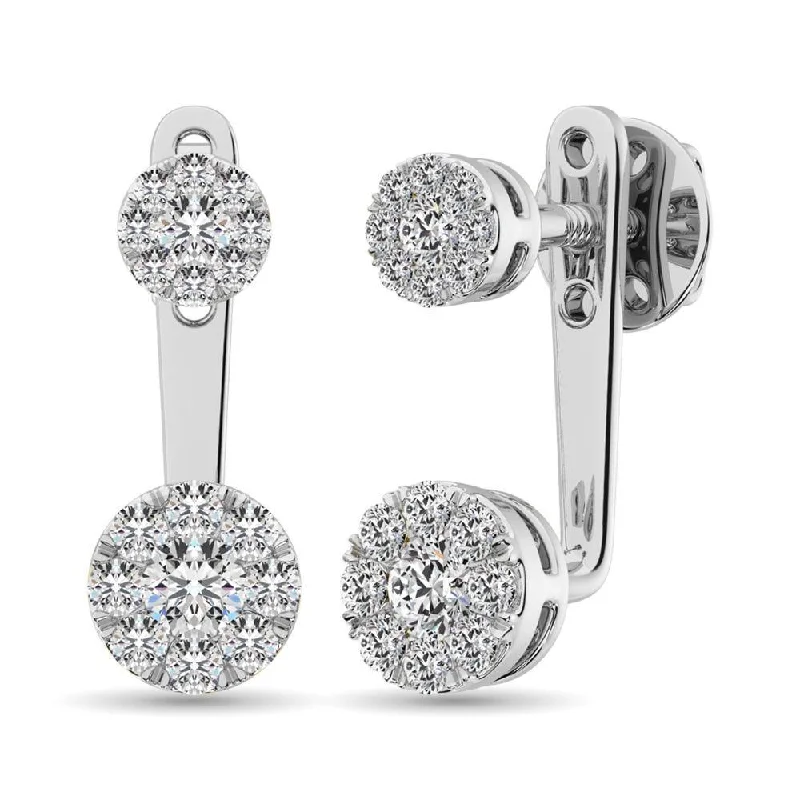 Bold Earrings for Women-Diamond 1/2.Tw. Fashion Earrings in 10K White Gold