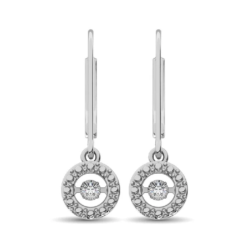 Matching Earrings and Necklace-Sterling Silver 1/20 Ct.Tw. Moving Diamond Danglers Earrings