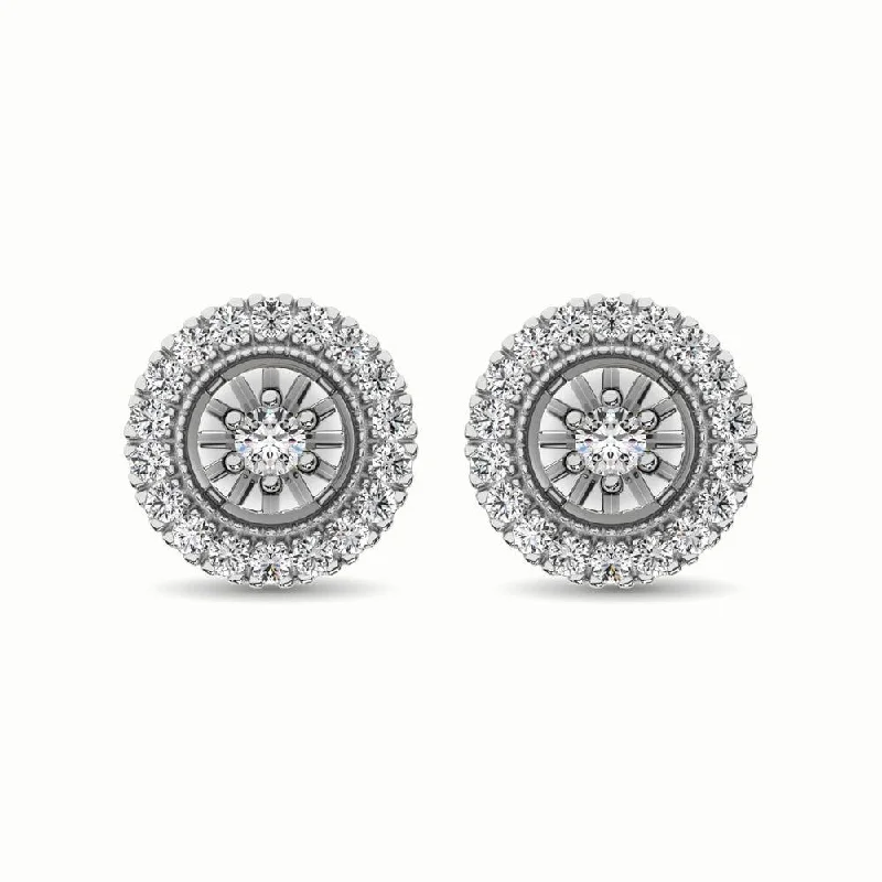 Fine Gold Earrings-10K White Gold 1/3 Ct.Tw. Diamond Stud Earrings