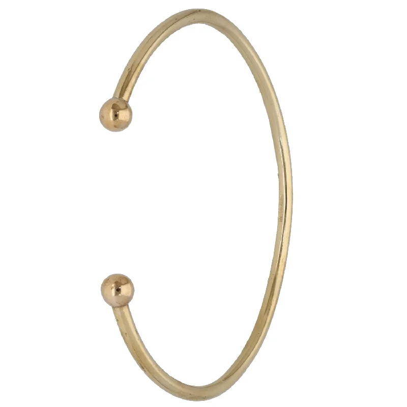 Trendy Gold Bangles with Custom Engraving-9ct Gold Torque Bangle