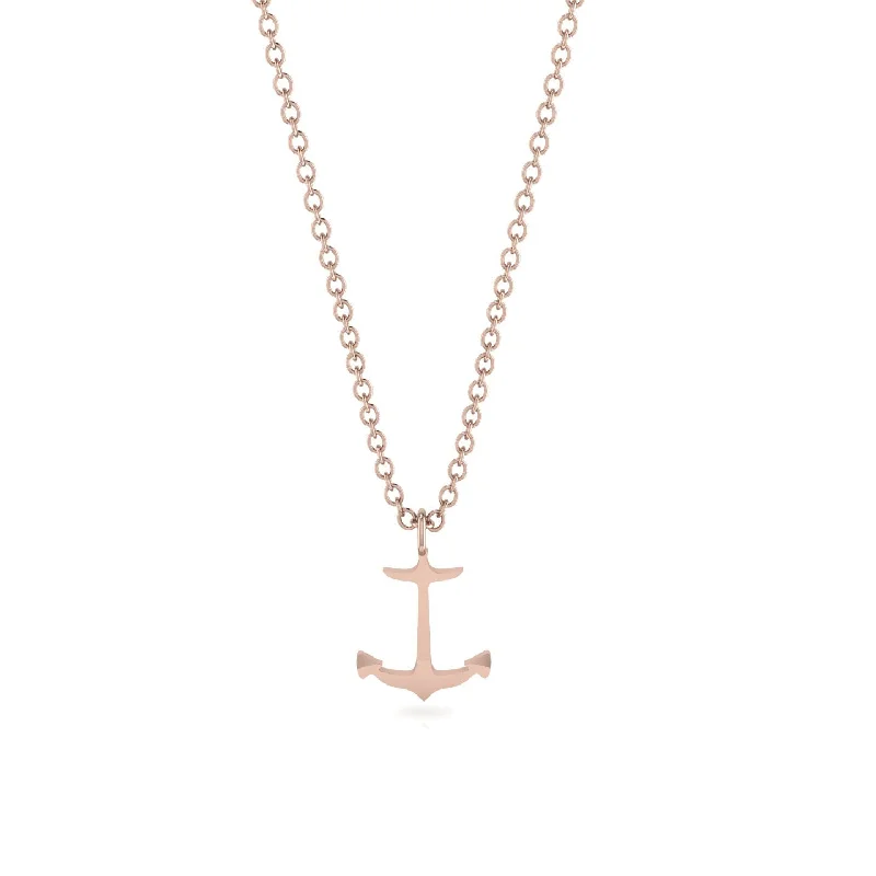 Long Pendant Necklace for Casual Style-Gold Anchor Necklace - Anchor No. 2