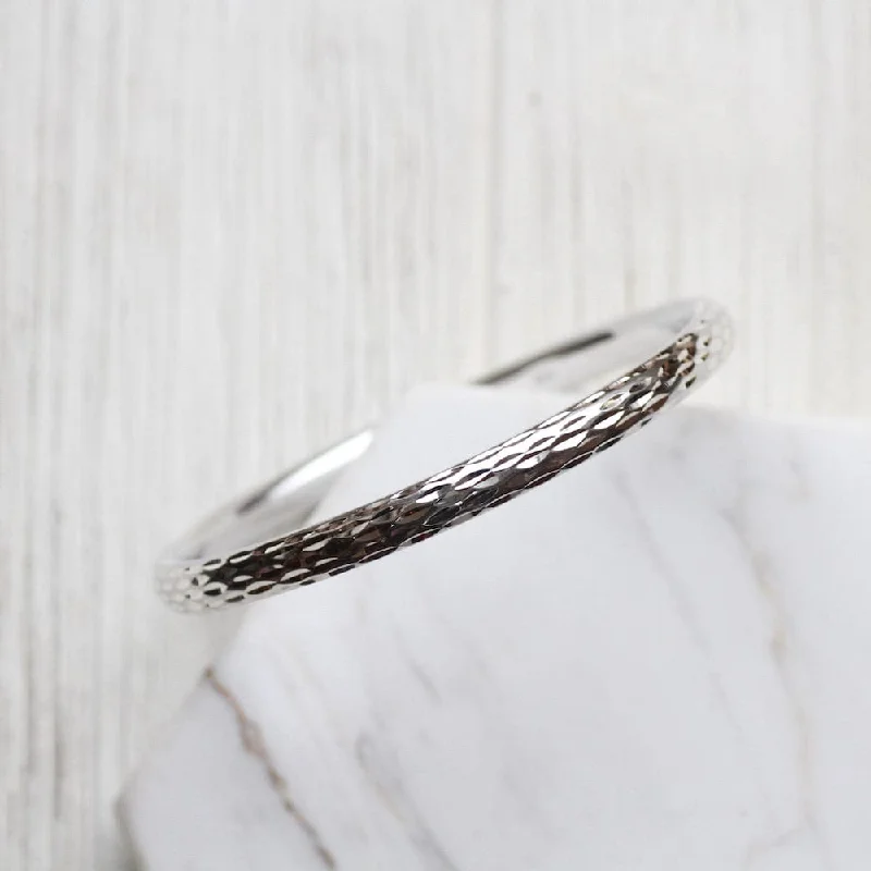 Personalized Silver Bangle with Custom Engraving-Etched Bangle