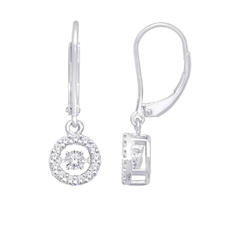 Simple Gemstone Earrings-10K White Gold 1/3 Ct.Tw. Moving Diamond Danglers Earrings