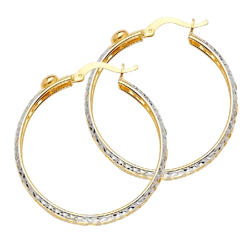 Vintage Crystal Earrings-14K Hoop Earrings