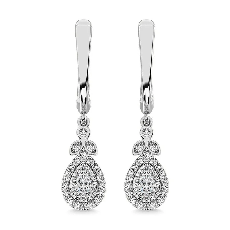 Personalized Earrings for Teens-Diamond 1/2 Ct.Tw. Danglers Earrings in 10K White Gold