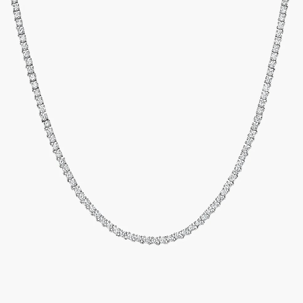 Simple Rose Gold Necklace with Pendant-[1.7 mm] Diamond Tennis Necklace (14K)