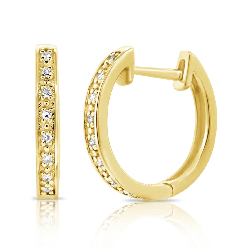 Dainty Stud Earrings-Unique Huggie Earrings with Diamonds