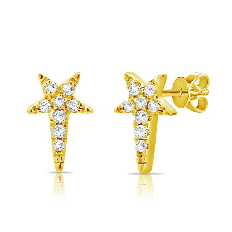 Dainty Gold Stud Earrings-Celestial & Zodiac Studs