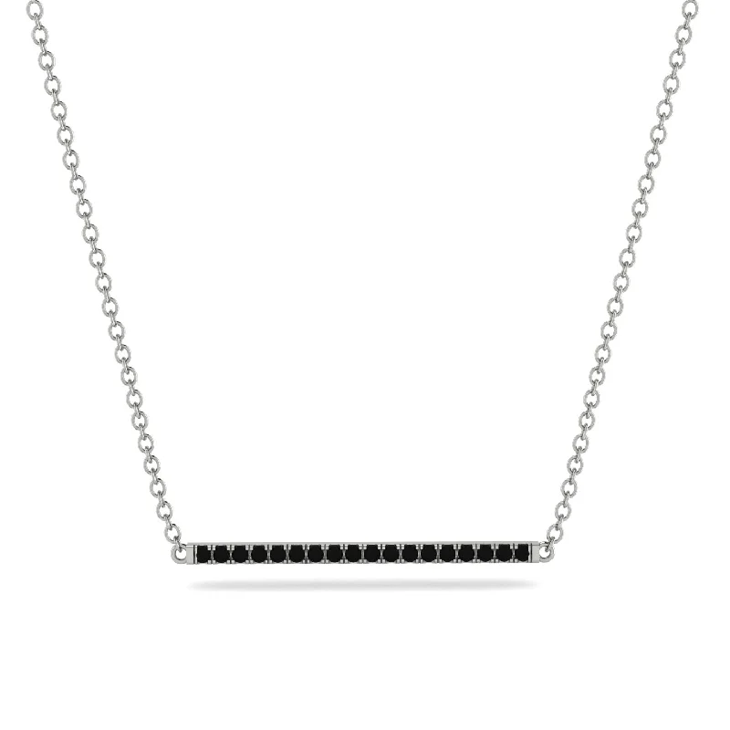 Sparkling Diamond Necklace with Emerald Accents-Long Line Black Diamond Necklace - Giselle No. 9