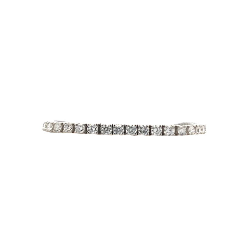 Personalized Charm Bracelet with Family Initials-7.5" Lab-Created 6.0ctw Diamond Tennis Bracelet in White Gold