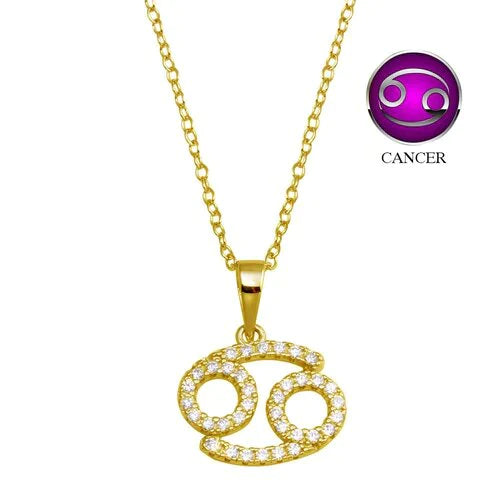 Designer Gold Necklace with Ruby Pendant-Cancer Necklace in Gold