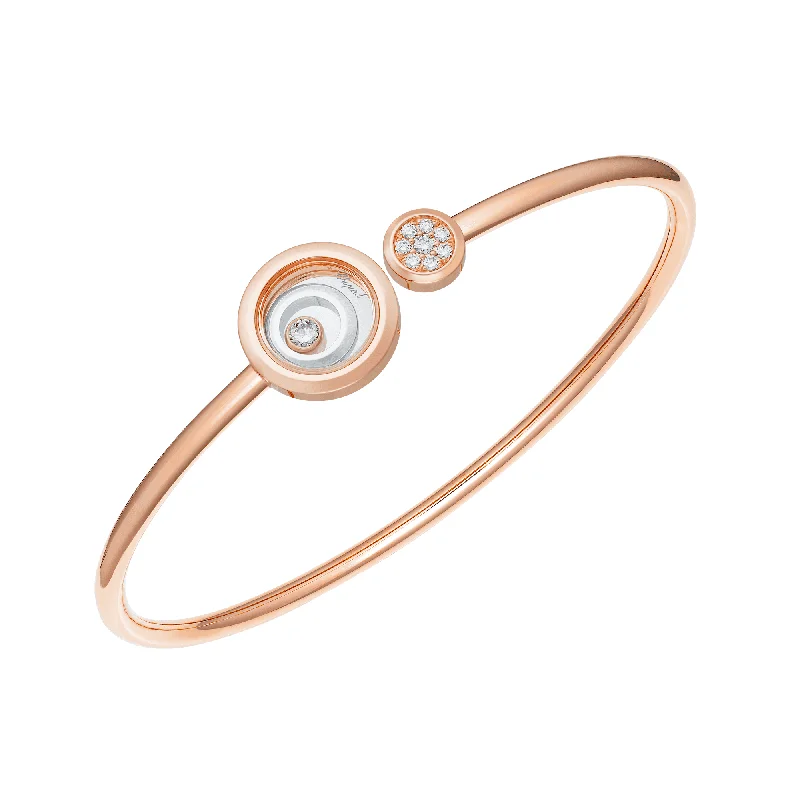 Personalized Gold Bangles for Special Anniversaries-18ct Rose and White Gold Happy Spirit Bangle