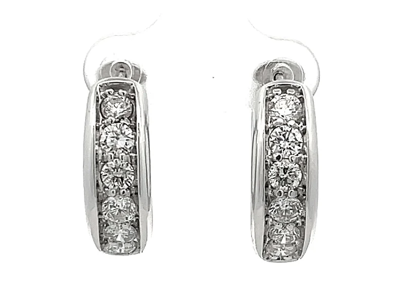 Luxurious Gold Drop Earrings-2 Carat Diamond Hoop Earrings in 10k White Gold