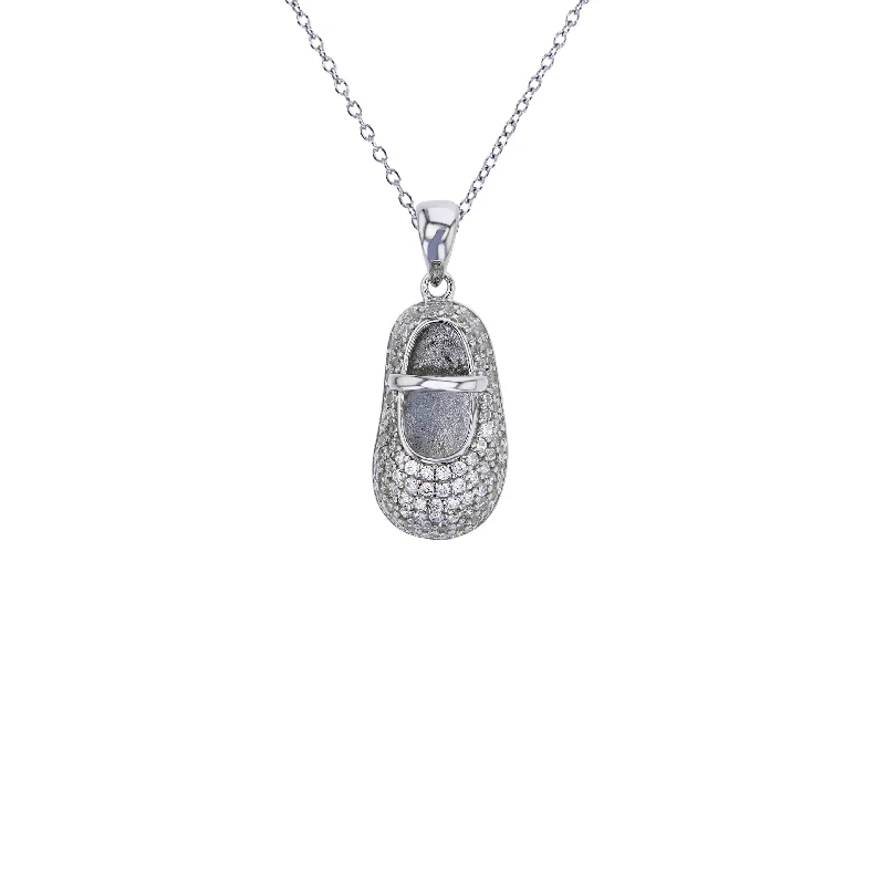 Trendy Chain Necklace with Multiple Pendants-Shoe Necklace (Silver)