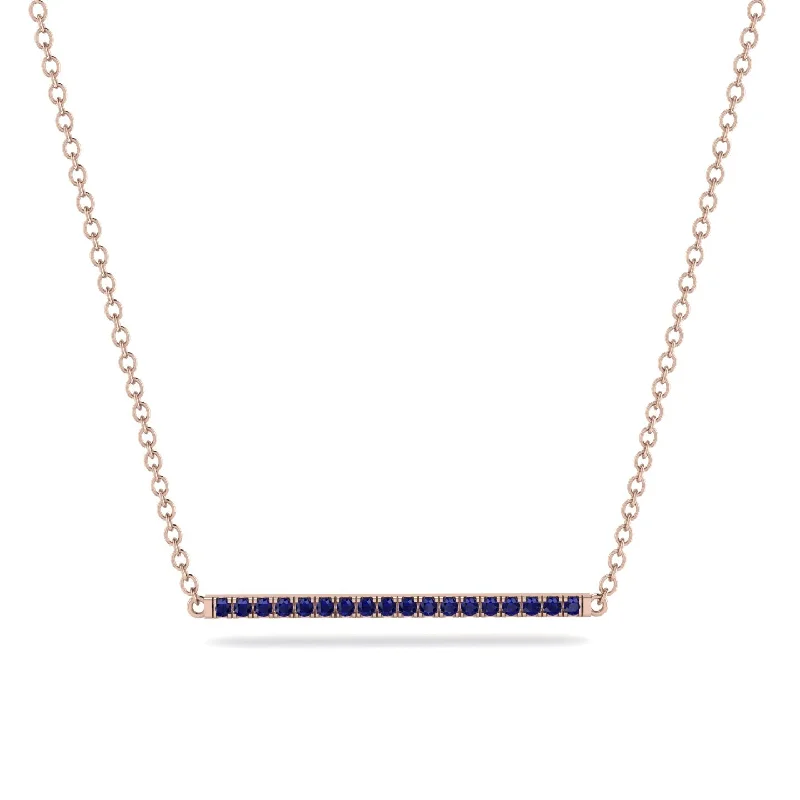 Gold and Silver Necklace for Fashionistas-Long Line Sapphire Necklace - Giselle No. 14