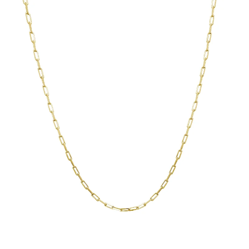 Elegant Crystal Pendant Necklace for Evening Wear-Elongated Cable Link Chain (14K)