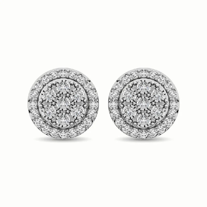 Boho Drop Earrings-10K White Gold 1/2 Ct.Tw. Diamond Stud Earrings