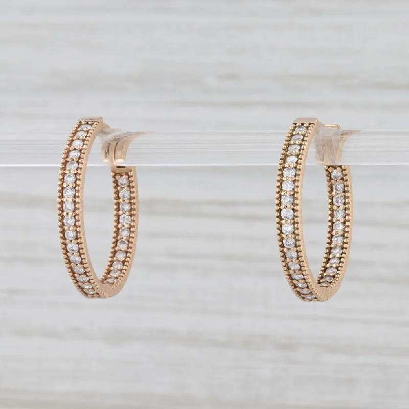 Bright Colorful Earrings-New 0.70ctw Nina Nguyen Gemma Diamond Inside Out Hoop Earrings 18k Yellow Gold