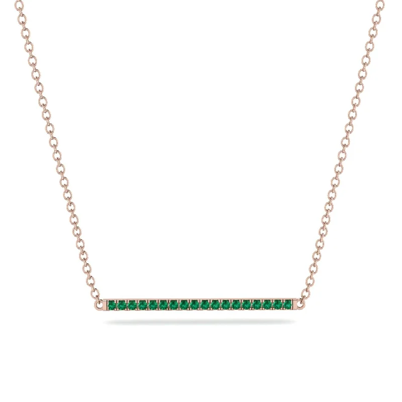 Luxury Rose Gold Necklace for Special Events-Long Line Emerald Necklace - Giselle No. 5