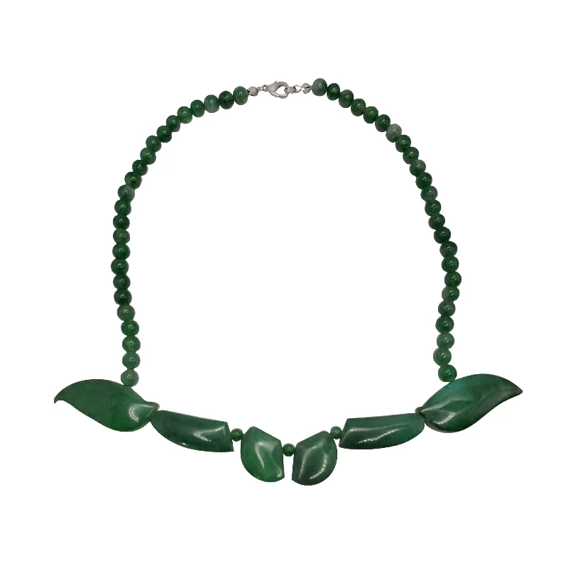 Unique Gold Necklace with Engraving-Jade  Fancy chain