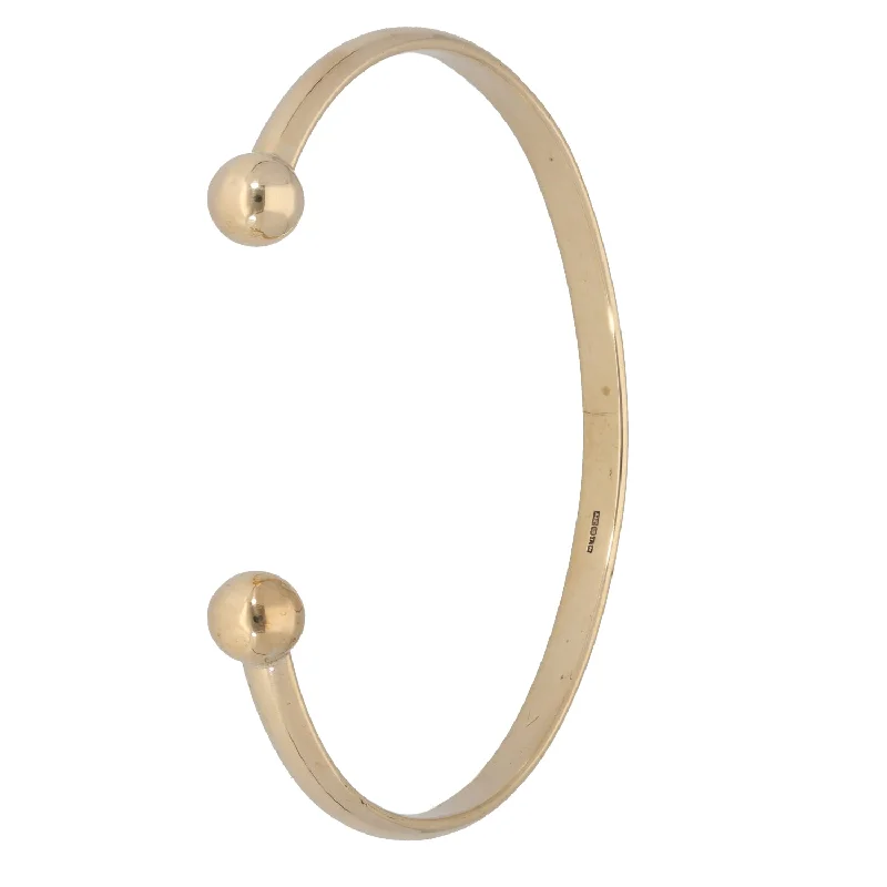 Custom Birthstone Bangles for Anniversary Gifts-9ct Gold Torque Bangle