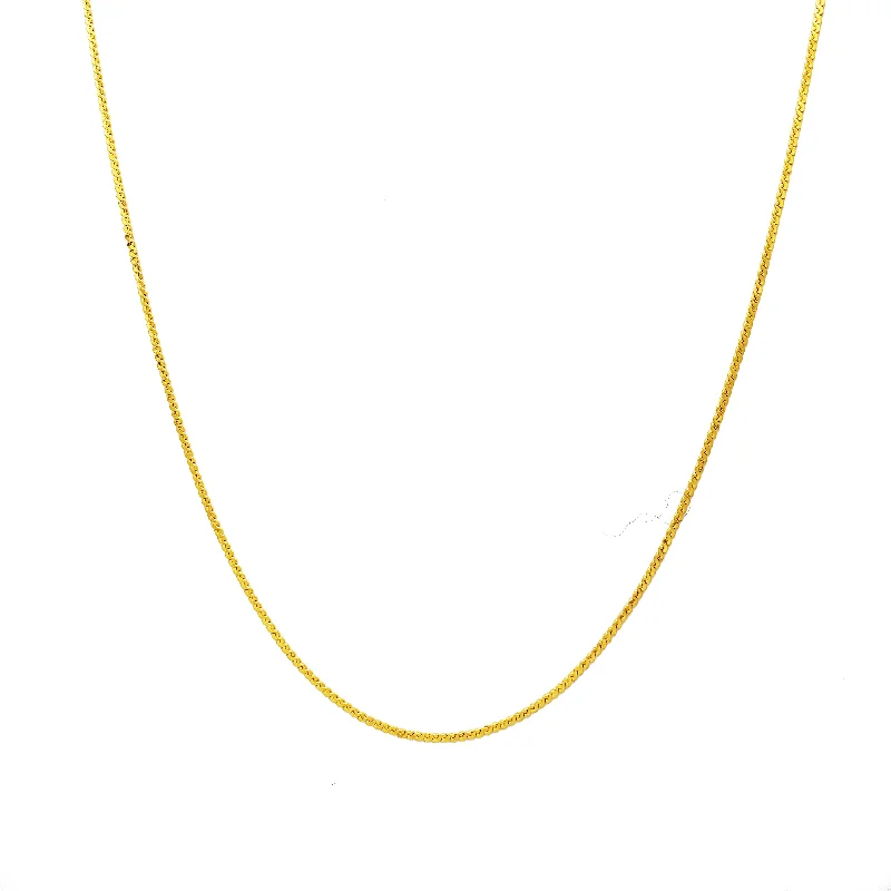 Classic Diamond Necklace for Brides-Flat Rope Chain (24K)