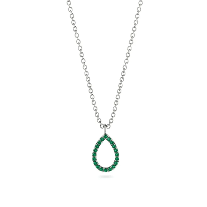 Sparkling Necklace with Multi-colored Gems-Pear Emerald Necklace - Amina No. 6