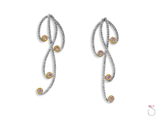 Long Earrings for Evening Wear-Waterfall Drop Diamond Earrings in 18K White Gold