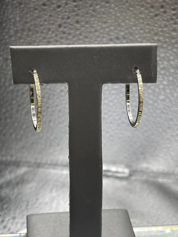 Butterfly Earrings for Kids-Ladies 14 Karat Solid White Gold Diamond Hoop Earrings