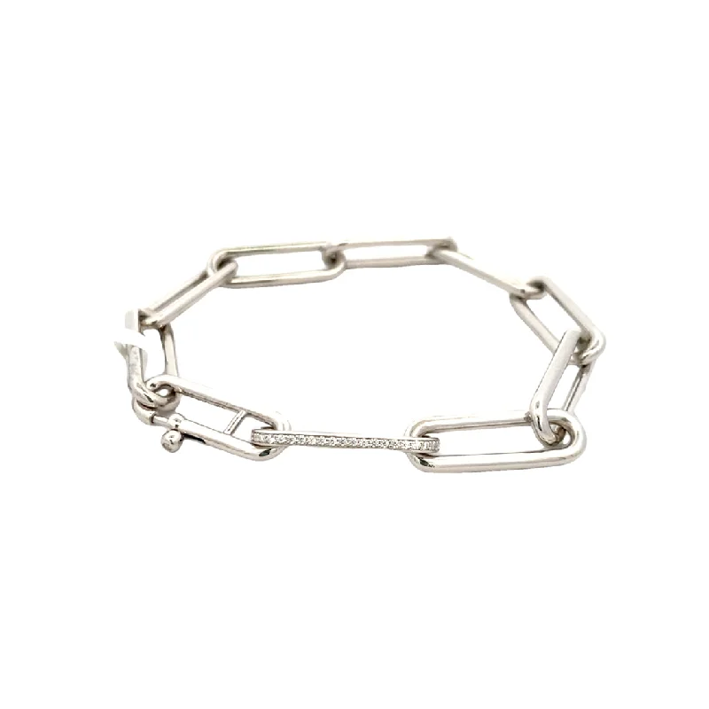 Trendy Silver Bracelet with Colorful Charms-CZ Sparkle Link Bracelet in Silver by Ti Sento Milano