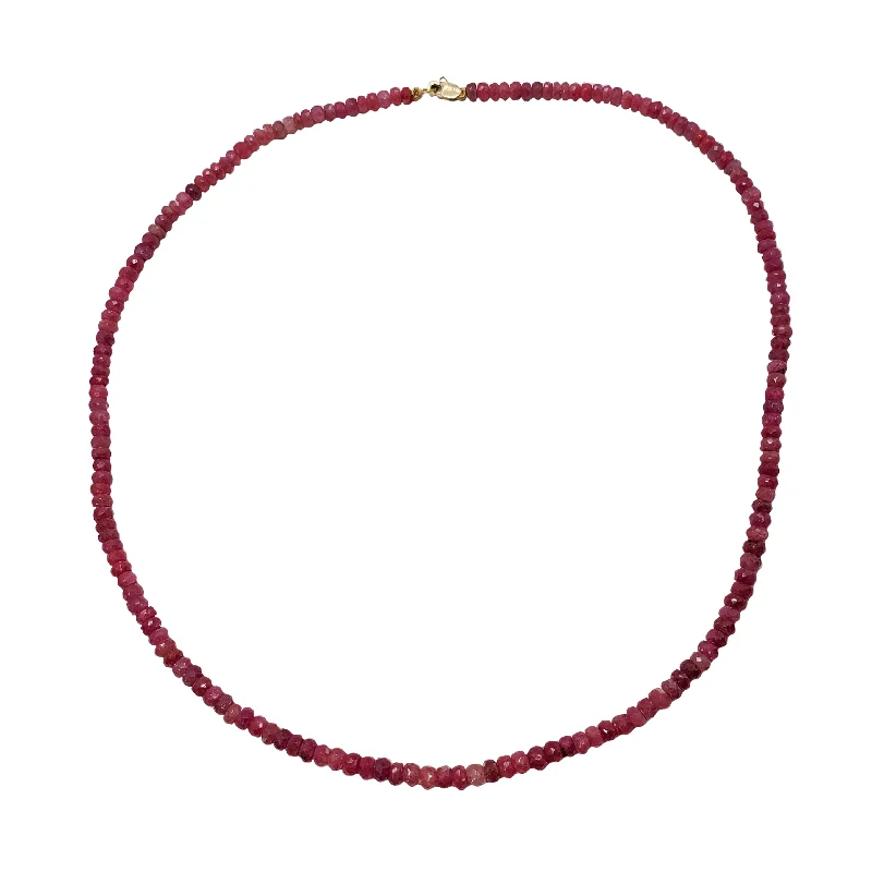 Large Crystal Necklace for Glamorous Look-Pink "Ruby in the Rough" Necklace (14K)