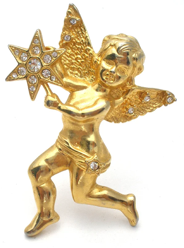 Brooch For Formal Wear-Vintage Angel Enhancer Pendant Brooch by RJ Graziano