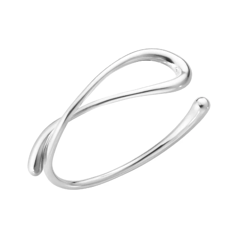 Customizable Bangle Set for Anniversary Gifts-Mercy Silver Twist Bangle