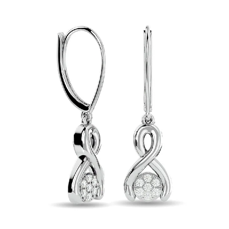 Personalized Hoop Earrings-Diamond Fashion Earrings 1/6 ct tw in 10K White Gold