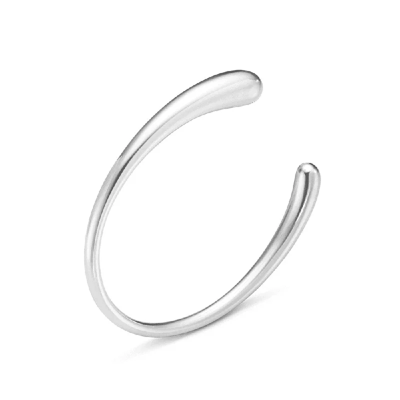 Classic Gold Bangles with Simple but Elegant Finish-Mercy Sterling Silver Open Bangle