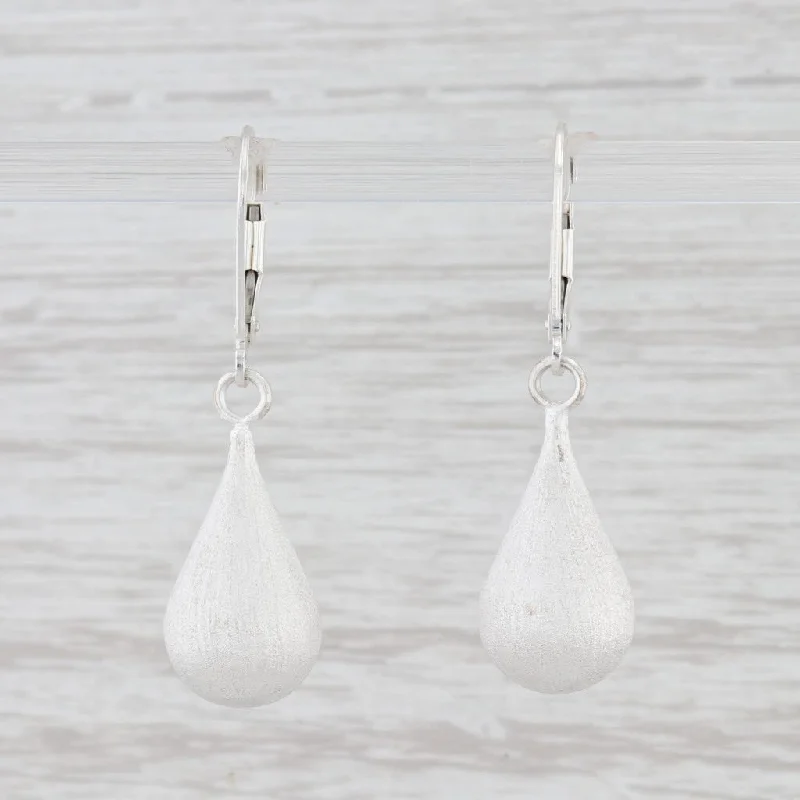 Cute Silver Heart Earrings-New Nina Nguyen Teardrop Earrings Sterling Silver Brushed Dangle Hook Posts