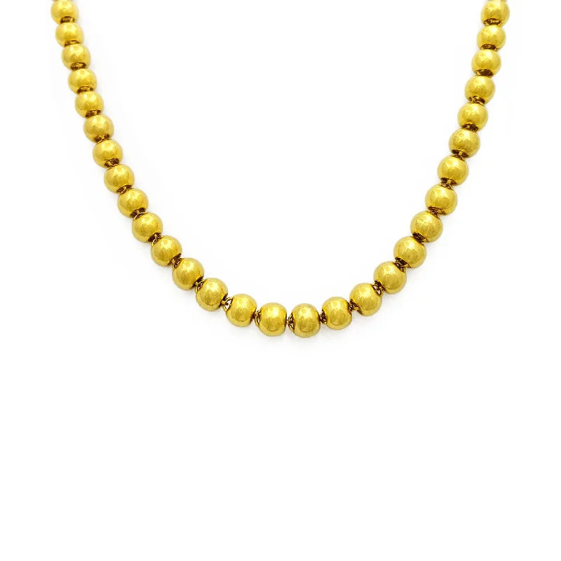 Simple Pendant Necklace for Bridesmaids-Ball Chain (24K)