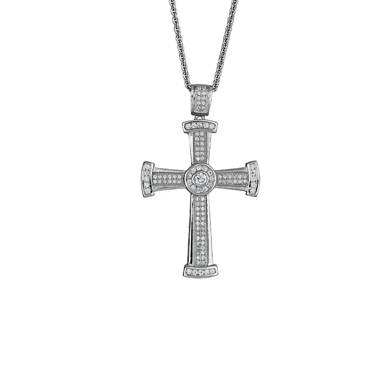 Fine Silver Necklace for Special Events-Cross Necklace (Silver)